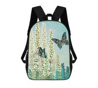 sinyumoney 17 Inch Butterfly Garden Backpack 3D Printed Children's School Backpack for Kids High Capacity Travel Rucksacks Book Bags Kids School Bag Back Pack