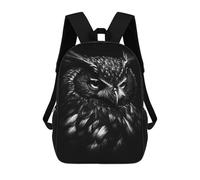 sinyumoney 17 Inch BW Owl Backpacks Kids School Backpack School Bag 3D Printed for Boys Elementary And Middle School Students