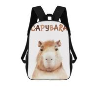 sinyumoney 17 Inch Capybara Animal Nursery Backpack, Children's Backpack, Student School Bag Bookbag Rucksack, 3D Printed for Boys Girls