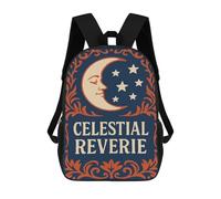 sinyumoney 17 Inch Celestial Reverie Moon And Stars Art Backpacks Kids School Backpack School Bag 3D Printed for Boys Elementary And Middle School Students