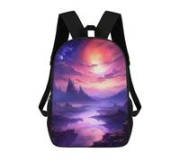 sinyumoney 17 Inch Celestial Wilderness Backpack with Pocket 3D Printed Travel Rucksacks Book Bags Kids School Bag