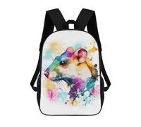 sinyumoney 17 Inch Children's Backpack 3D Abstract Watercolor Rat Printed Bags Lightweight School Bags Fashion Fun Knapsack Student Daypack for Children