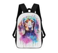 sinyumoney 17 Inch Children's Backpack 3D Baby Dachshund Puppy Dog Printed Bags Lightweight School Bags Fashion Fun Knapsack Student Daypack for Children
