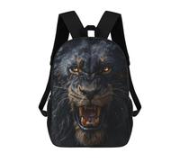sinyumoney 17 Inch Children's Backpack 3D Black Lion Roar Sound Effect Printed Bags Lightweight School Bags Fashion Fun Knapsack Student Daypack for Children
