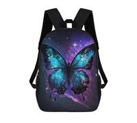 sinyumoney 17 Inch Children's Backpack 3D Cosmic Butterfly Art Print-3 Printed Bags Lightweight School Bags Fashion Fun Knapsack Student Daypack for Children