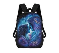 sinyumoney 17 Inch Children's Backpack 3D Cosmic Love Connection-7 Printed Bags Lightweight School Bags Fashion Fun Knapsack Student Daypack for Children