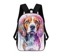 sinyumoney 17 Inch Children's Backpack 3D Cute Beagle Dog Portrait Printed Bags Lightweight School Bags Fashion Fun Knapsack Student Daypack for Children