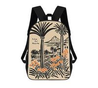 sinyumoney 17 Inch Children's Backpack 3D Dolce Far Niente Tropical Landscape Art Printed Bags Lightweight School Bags Fashion Fun Knapsack Student Daypack for Children
