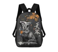 sinyumoney 17 Inch Children's Backpack 3D Fox And Autumn Leaves Printed Bags Lightweight School Bags Fashion Fun Knapsack Student Daypack for Children