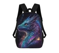 sinyumoney 17 Inch Children's Backpack 3D Galactic Dragon Art Print-14 Printed Bags Lightweight School Bags Fashion Fun Knapsack Student Daypack for Children