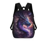 sinyumoney 17 Inch Children's Backpack 3D Galactic Dragon Art Print -3 Printed Bags Lightweight School Bags Fashion Fun Knapsack Student Daypack for Children