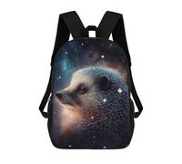 sinyumoney 17 Inch Children's Backpack 3D Galactic Hedgehog Art Print -2 Printed Bags Lightweight School Bags Fashion Fun Knapsack Student Daypack for Children