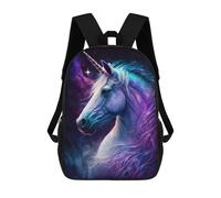 sinyumoney 17 Inch Children's Backpack 3D Galactic Unicorn Art Print -1 Printed Bags Lightweight School Bags Fashion Fun Knapsack Student Daypack for Children