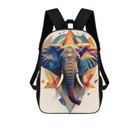 sinyumoney 17 Inch Children's Backpack 3D Geometric Elephant Art Print Printed Bags Lightweight School Bags Fashion Fun Knapsack Student Daypack for Children