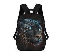 sinyumoney 17 Inch Children's Backpack 3D Glowing Leopard Portrait-1 Printed Bags Lightweight School Bags Fashion Fun Knapsack Student Daypack for Children