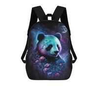 sinyumoney 17 Inch Children's Backpack 3D Glowing Panda with Flowers Printed Bags Lightweight School Bags Fashion Fun Knapsack Student Daypack for Children