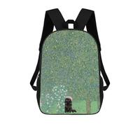 sinyumoney 17 Inch Children's Backpack 3D Gustav Klimt Cat Garden Printed Bags Lightweight School Bags Fashion Fun Knapsack Student Daypack for Children