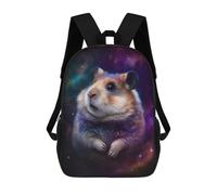 sinyumoney 17 Inch Children's Backpack 3D Hamster in Space Printed Bags Lightweight School Bags Fashion Fun Knapsack Student Daypack for Children
