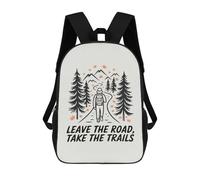 sinyumoney 17 Inch Children's Backpack 3D Leave The Road, Take The Trails Printed Bags Lightweight School Bags Fashion Fun Knapsack Student Daypack for Children