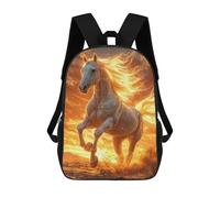 sinyumoney 17 Inch Children's Backpack 3D White Horse at Sunset Printed Bags Lightweight School Bags Fashion Fun Knapsack Student Daypack for Children