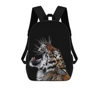 sinyumoney 17 Inch Children's Backpack Angry Wild Tiger Poster School Rucksack 3D Kids School Backpack School Bags Fashion Backpack with Pocket Book Bags