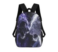 sinyumoney 17 Inch Children's Backpack Blue Vs White Lion Art Print School Rucksack 3D Kids School Backpack School Bags Fashion Backpack with Pocket Book Bags