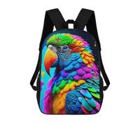 sinyumoney 17 Inch Children's Backpack Colorful Parrot Art Print-3 School Rucksack 3D Kids School Backpack School Bags Fashion Backpack with Pocket Book Bags