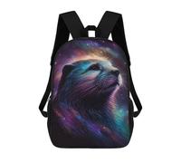 sinyumoney 17 Inch Children's Backpack Cosmic Otter Portrait-4 School Rucksack 3D Kids School Backpack School Bags Fashion Backpack with Pocket Book Bags