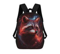 sinyumoney 17 Inch Children's Backpack Cosmic Raccoon Art Print-37 School Rucksack 3D Kids School Backpack School Bags Fashion Backpack with Pocket Book Bags