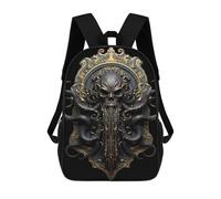 sinyumoney 17 Inch Children's Backpack Cthulhu Horror Art Deco School Rucksack 3D Kids School Backpack School Bags Fashion Backpack with Pocket Book Bags
