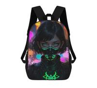 sinyumoney 17 Inch Children's Backpack Emerald Mask Girl School Rucksack 3D Kids School Backpack School Bags Fashion Backpack with Pocket Book Bags
