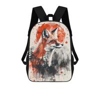 sinyumoney 17 Inch Children's Backpack Fox Forest Watercolor School Rucksack 3D Kids School Backpack School Bags Fashion Backpack with Pocket Book Bags
