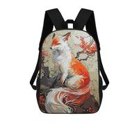 sinyumoney 17 Inch Children's Backpack Fox Mystic Art School Rucksack 3D Kids School Backpack School Bags Fashion Backpack with Pocket Book Bags