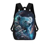 sinyumoney 17 Inch Children's Backpack Galactic Bear with Flowers School Rucksack 3D Kids School Backpack School Bags Fashion Backpack with Pocket Book Bags