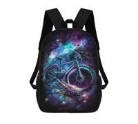 sinyumoney 17 Inch Children's Backpack Galactic Bicycle Adventure -1 School Rucksack 3D Kids School Backpack School Bags Fashion Backpack with Pocket Book Bags