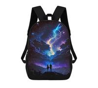sinyumoney 17 Inch Children's Backpack Galactic Lightning Strike School Rucksack 3D Kids School Backpack School Bags Fashion Backpack with Pocket Book Bags