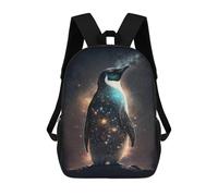 sinyumoney 17 Inch Children's Backpack Galactic Penguin Art Print-2 School Rucksack 3D Kids School Backpack School Bags Fashion Backpack with Pocket Book Bags