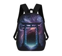 sinyumoney 17 Inch Children's Backpack Galactic Torii Gateway -3 School Rucksack 3D Kids School Backpack School Bags Fashion Backpack with Pocket Book Bags