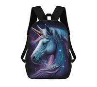 sinyumoney 17 Inch Children's Backpack Galactic Unicorn Art Print-11 School Rucksack 3D Kids School Backpack School Bags Fashion Backpack with Pocket Book Bags