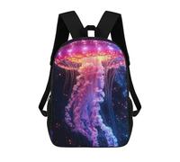 sinyumoney 17 Inch Children's Backpack Glowing Jellyfish in Deep Space School Rucksack 3D Kids School Backpack School Bags Fashion Backpack with Pocket Book Bags