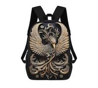 sinyumoney 17 Inch Children's Backpack God Phoenix Art Deco School Rucksack 3D Kids School Backpack School Bags Fashion Backpack with Pocket Book Bags