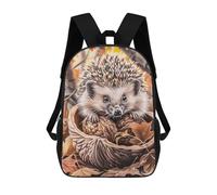 sinyumoney 17 Inch Children's Backpack Hedgehog in A Walnut Shell School Rucksack 3D Kids School Backpack School Bags Fashion Backpack with Pocket Book Bags
