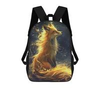 sinyumoney 17 Inch Children's Backpack Kitsune Fox Colorfull School Rucksack 3D Kids School Backpack School Bags Fashion Backpack with Pocket Book Bags