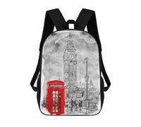 sinyumoney 17 Inch Children's Backpack London - Big Ben School Rucksack 3D Kids School Backpack School Bags Fashion Backpack with Pocket Book Bags