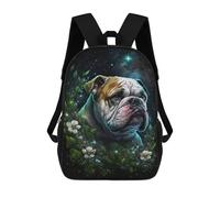 sinyumoney 17 Inch Children's Backpack Magical Night Bulldog Art Print School Rucksack 3D Kids School Backpack School Bags Fashion Backpack with Pocket Book Bags