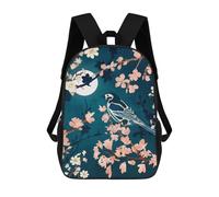 sinyumoney 17 Inch Children's Backpack Midnight Blossom School Rucksack 3D Kids School Backpack School Bags Fashion Backpack with Pocket Book Bags