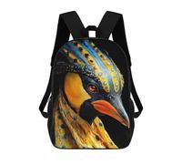 sinyumoney 17 Inch Children's Backpack Ornate Bird Portrait Animal School Rucksack 3D Kids School Backpack School Bags Fashion Backpack with Pocket Book Bags