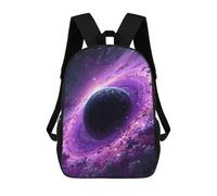 sinyumoney 17 Inch Children's Backpack Purple Space Galaxy with Planet School Rucksack 3D Kids School Backpack School Bags Fashion Backpack with Pocket Book Bags