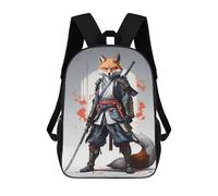 sinyumoney 17 Inch Children's Backpack Samurai Fox School Rucksack 3D Kids School Backpack School Bags Fashion Backpack with Pocket Book Bags