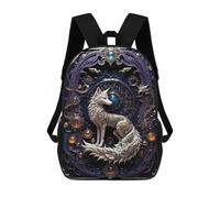 sinyumoney 17 Inch Children's Backpack Steampunk Fox Art Deco School Rucksack 3D Kids School Backpack School Bags Fashion Backpack with Pocket Book Bags